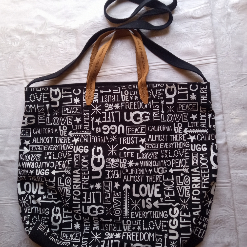 UGG Black and Brown Graphic Tote Bag